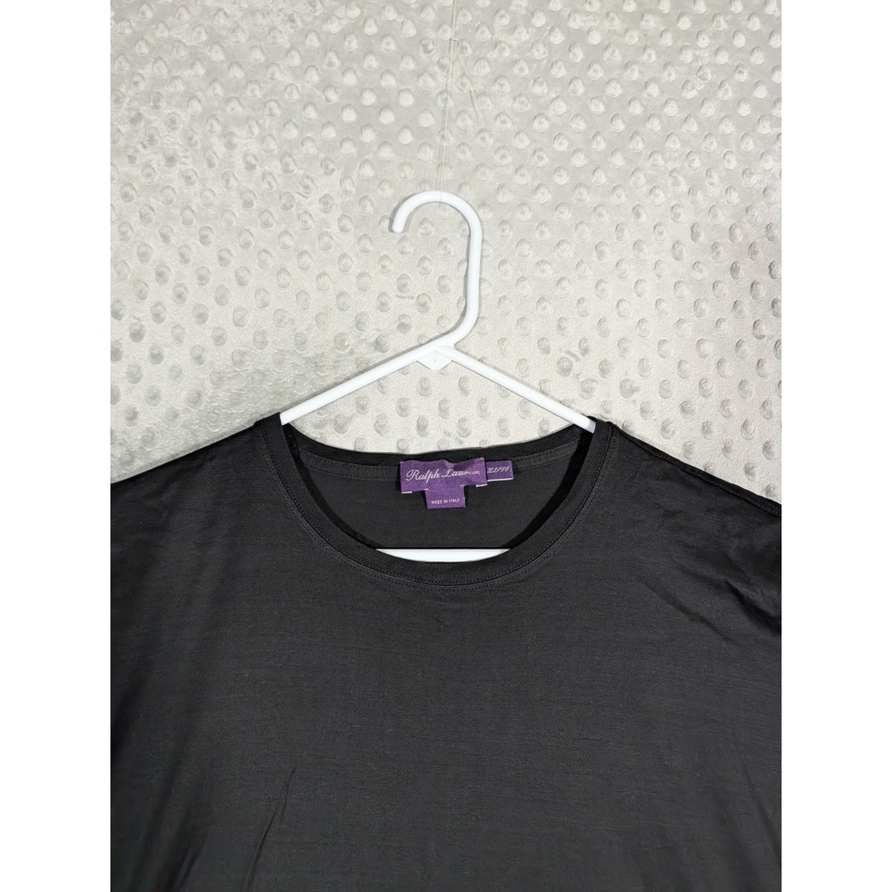 Ralph Lauren Purple Label Crewneck T-Shirt Men's XL Short Black Made In Italy - Picture 4 of 9
